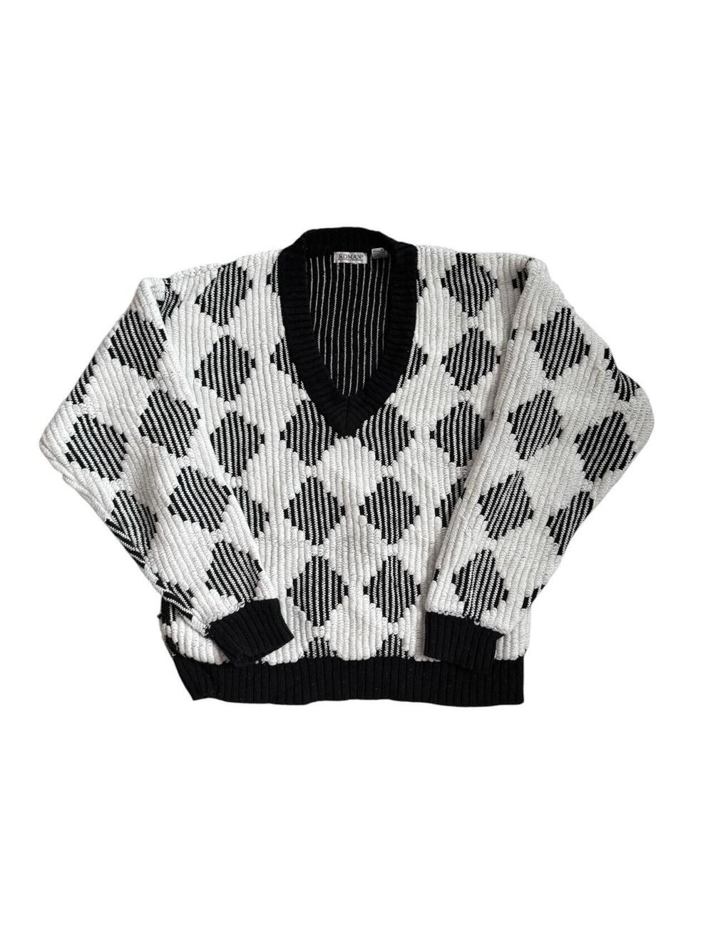 Vintage 90s Textured Diamond Sweater